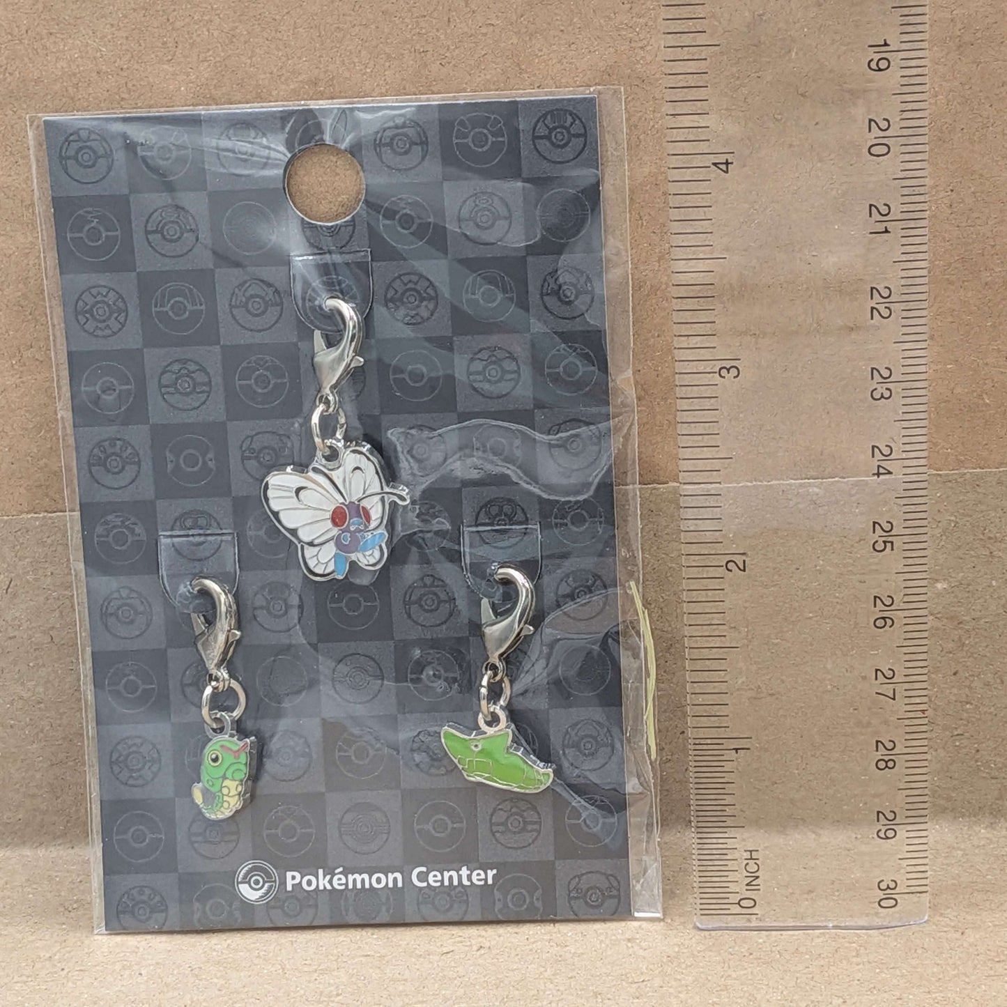 Pokemon Center Japan Caterpie Metapod Butterfree Mini Charm Set
