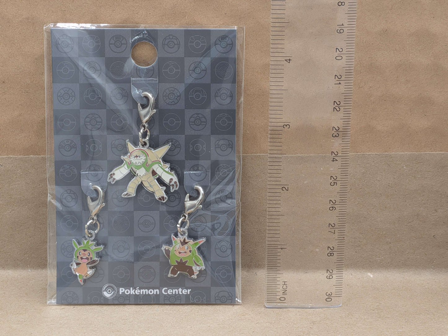 Pokemon Center Japan Chespin Quilladin Chesnaught Mini Charm Set
