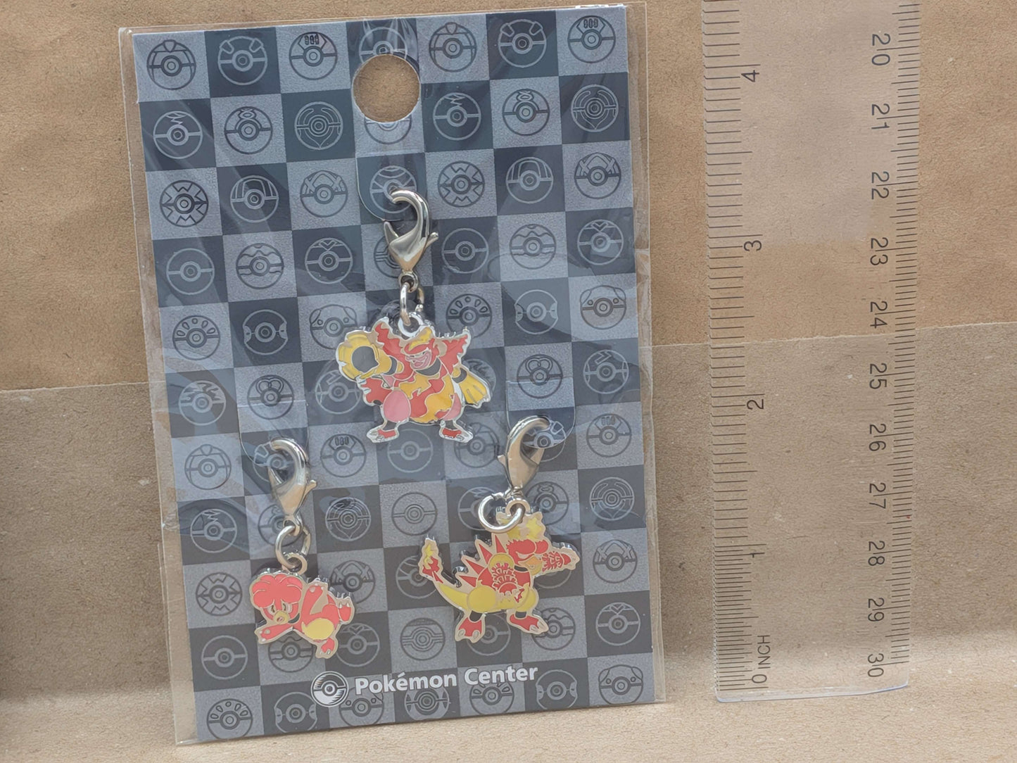 Pokemon Center Japan Magby Magmar Magmortar Mini Charm Set