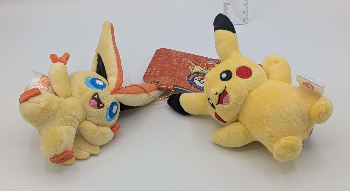 Pokemon Center Japan Pikachu Victini Magnet Pair Mascot Plush