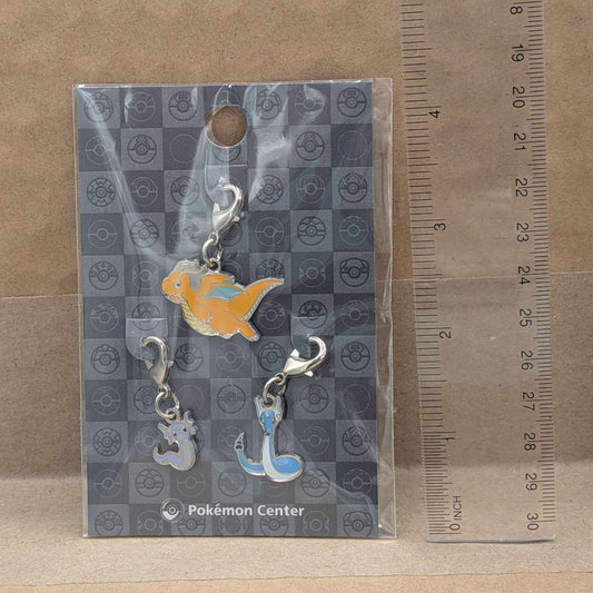 Pokemon Center Japan Dratini Dragonair Dragonite Mini Charm Set