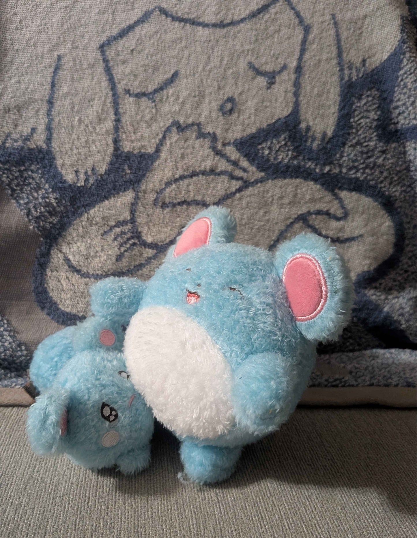 Plush toy of the Pokemon Marill and Azurill