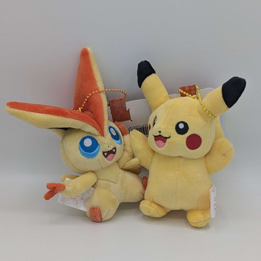 Pokemon Center Japan Pikachu Victini Magnet Pair Mascot Plush