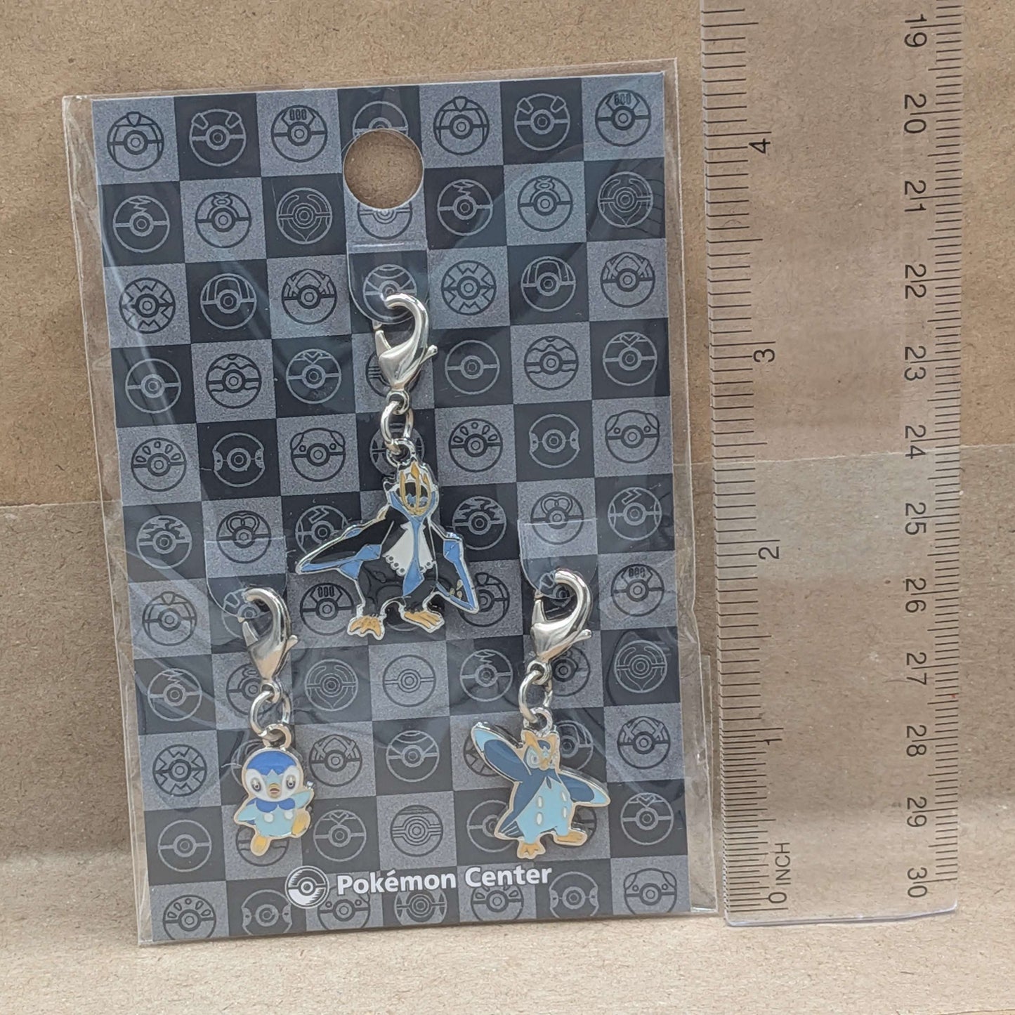 Pokemon Center Japan Piplup Prinplup Empoleon Mini Charm Set